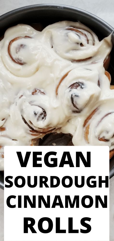 Vegan Sourdough Cinnamon Rolls Vegan Sourdough Recipes, Sourdough Donut Recipe, Dairy Free Cinnamon Rolls, The Best Cinnamon Rolls, Sourdough Cinnamon Rolls, Gluten Free Cinnamon Rolls, Sourdough Bread Starter, Dough Starter, Vegan Cinnamon Rolls