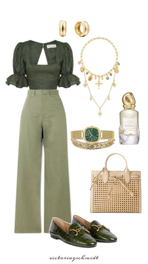 Green Monochrome Outfit, Modest Fall Outfits, Cute Professional Outfits, Stylish Work Attire, Elegant Dresses Classy, Classy Work Outfits, Green Outfit, Casual Chic Outfit, Modest Fashion Outfits