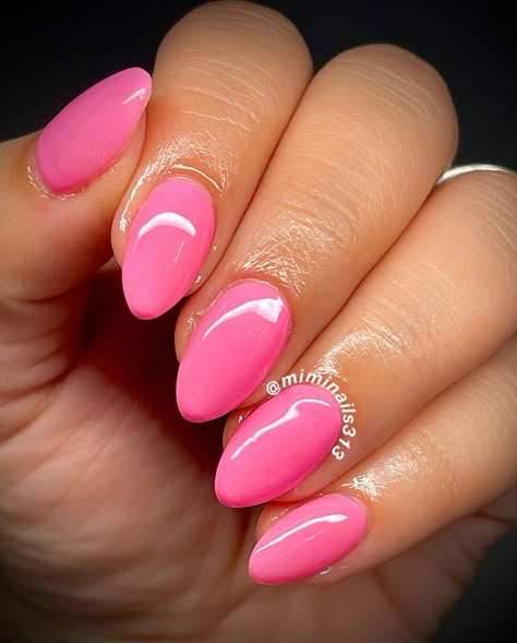 Pretty Nail Colors For Summer, Pink Bachelorette Nails, Watermelon Pink Nails, Cute Simple Pink Nails, Cute Pink Summer Nails, All Pink Nails, Vacation Nails Pink, Pink Color Nails, Bubble Gum Pink Nails