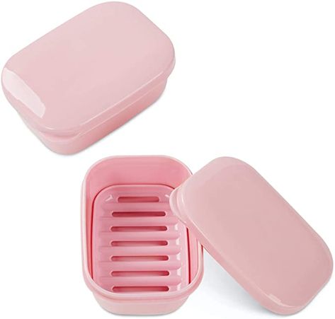 Amazon.com: Quatish Travel Soap Holder, 2PCS Portable Soap Dish Soap Saver for Camping Gym Travel  (Pink) : Everything Else Bathroom Pink, Soap Case, Travel Soap, Soap Container, Pet Travel Bag, Bar Soap Holder, Travel Bar, Travel Size Toiletries, Soap Bag