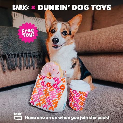 Get a FREE Dunkin’ Dog Toy with your first box when you sign up for a BarkBox OR Super Chewer multi month subscription! It’s a special partnership with Dunkin’ Donuts! BarkBox & Super Chewer x Dunkin' Donut Deal: FREE Dunkin' Dog Toy With First Box of Toys and Treats for Dogs! → https://hellosubscription.com/2021/10/barkbox-super-chewer-x-dunkin-donut-deal-free-dunkin-dog-toy-with-first-box-of-toys-and-treats-for-dogs/ #BarkBox, #DunkinDonuts, #SuperC Donut Bag, Dunkin Donut, Treats For Dogs, Free Toys, Bark Box, Monthly Subscription Boxes, Monthly Subscription, Subscription Boxes, Service Dogs