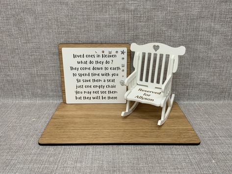 Heaven Chair, Loved One In Heaven, Memorial Poems, Christmas In Heaven, Losing A Loved One, Bereavement Gift, Remembrance Gifts, Personalized Artwork, Colorful Chairs