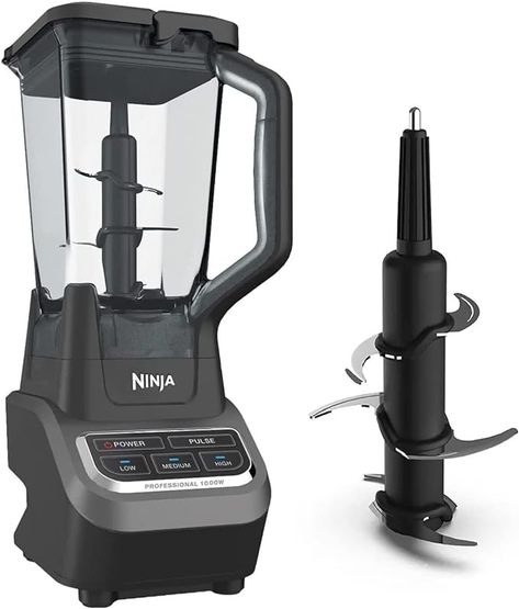 Ninja BL610 Professional 72 Oz Countertop Blender with 1000-Watt Base and Total Crushing Technology for Smoothies, Ice and Frozen Fruit, Black, 9.5 in L x 7.5 in W x 17 in H Ninja Professional Blender, Frozen Drink Recipes, Ninja Blender, Coconut Ice, Creamy Smoothies, Keto Ice Cream, Coconut Ice Cream, Vanilla Coconut, Blender Recipes