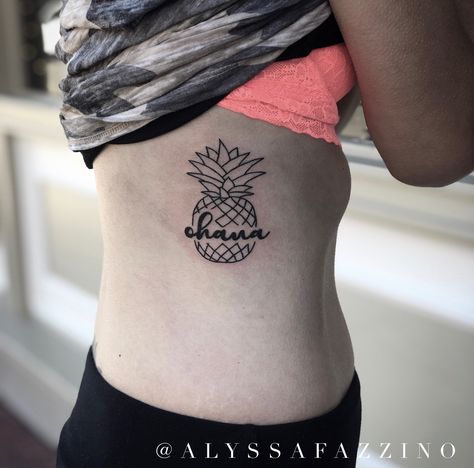 #pineappletattoo #ribtattoo #ohanatattoo #tattoo #tattooideas Ohana Tattoo, Pineapple Tattoo, Rib Tattoo, Piercing Tattoo, Geometric Tattoo, Flower Tattoo, Tattoo Ideas, Piercings, Pineapple