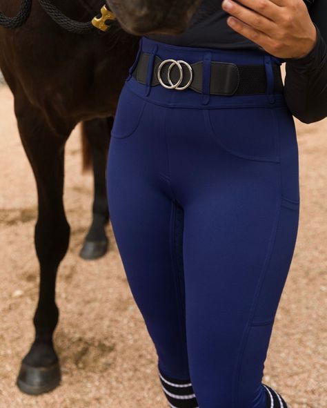 Redefining feeling blue💙✨ Winter Riding Outfits, Horse Riding Pants, Cute Cowgirl Outfits, Equestrian Fashion, Riding Tights, Riding Breeches, Riding Pants, Compression Fabric, Cowgirl Outfits