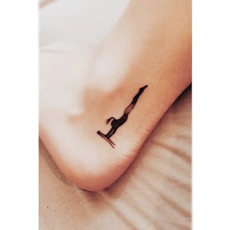 Tattoo uploaded by Xavier | Gymnast tattoo of Sofie Elgaard. #gymnast #minimalist #silhouette #weightlifter #olympian #sports #olympics | 160081 | Tattoodo Cartwheel Tattoos, Handstand Tattoo Ideas, Gymnast Tattoo Ideas, Sport Tattoo Ideas Women, Handstand Tattoo, Gymnastics Tattoo Ideas, Gymnastics Tattoos, Gymnastics Tattoo, Tattoo Yoga