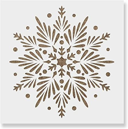 Amazon.com: Snowflake Stencil - Reusable & Durable Mylar Stencils Made in USA Nails Merry Christmas, Painted Wood Crafts, Snowflake Stencil, Christmas Mystery, Snowflake Template, Laser Cut Stencils, Drawing Christmas, Scandinavian Pattern, Christmas Lamp