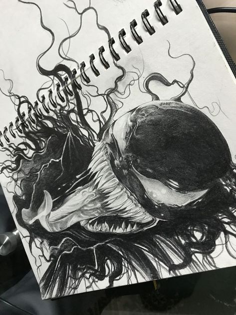 Venom Drawing Sketch, Venom Art Drawing, Venom Sketch, Venom Drawing, Marvel Art Drawings, Avengers Drawings, Venom Marvel, Venom Art, Gcse Art Sketchbook