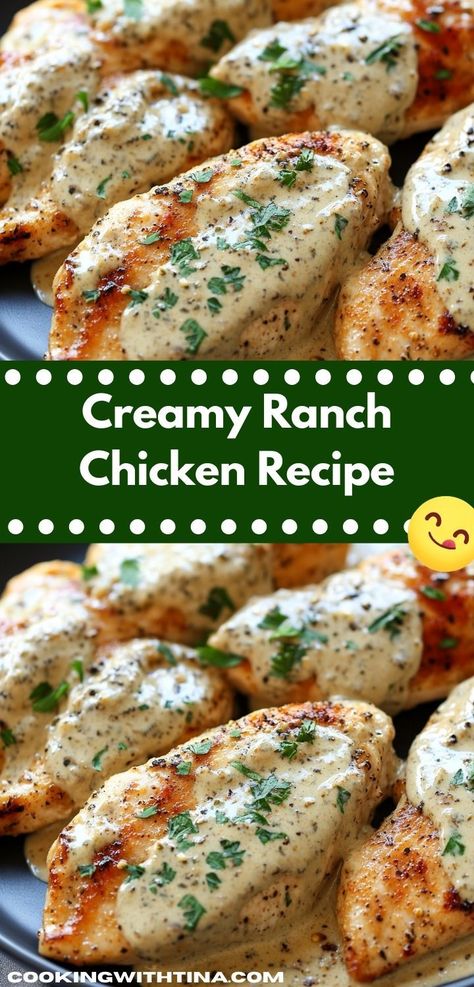 Need an easy dinner recipe that’s bursting with flavor? This Creamy Ranch Chicken is a breeze to prepare and is sure to impress your family, making it an ideal choice for busy weeknights. Ranch Seasoning Recipes Dinners, Healthy Chicken Meals, Creamy Ranch Chicken Recipe, Casserole Recipes Healthy, Tasty Chicken Recipes, Ranch Chicken Recipe, Ranch Seasoning Recipes, Creamy Ranch Chicken, Chicken Casserole Recipes Healthy