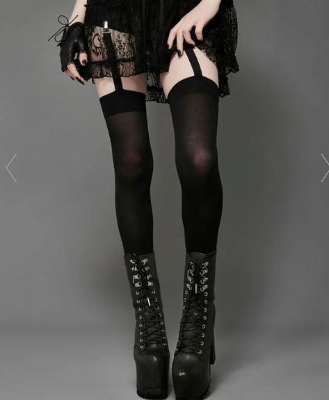 Show what you got thigh high Occult Fashion, Goth Clothing, Leg Avenue, Goth Outfits, Black Dresses, Goth Fashion, Thigh High, Online Boutiques, Dolls Kill