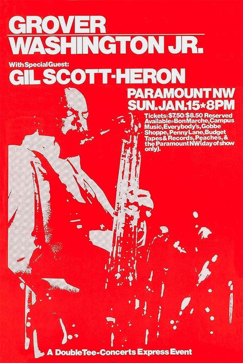 Grover Washington Jr. 1978 Portland Grover Washington, Gil Scott Heron, Music Concert Posters, Rock Concert, Rock Posters, Festival Posters, Music Concert, Concert Posters, Classic Rock