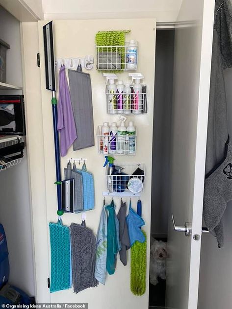 Washer Dryer Laundry Room, Small Laundry Closet, Cleaning Cupboard, Laundry Cupboard, Small Linen Closets, Mop Storage, Cleaning Closet Organization, Laundry Doors, Small Laundry Room Makeover