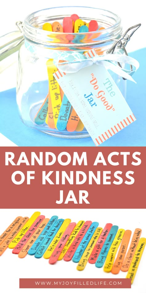 Kindness Jar For Kids, Acts Of Kindness Printables, Kindness Jar, Random Acts Of Kindness Ideas, Acts Of Kindness Ideas, Diversity Activities, Kindness Lessons, Kindness For Kids, Kindness Ideas