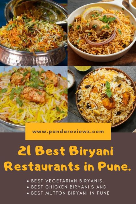 Ultimate Guide To The Best Biryani in Pune | Best Veg & Non-Veg Biryanis in Pune | #pune #biryani #food #indianfood Vegetarian Biryani, Mushroom Biryani, Egg Biryani, Chicken Dum Biryani, Mutton Biryani, Veg Biryani, Food Factory, Dum Biryani, Non Veg