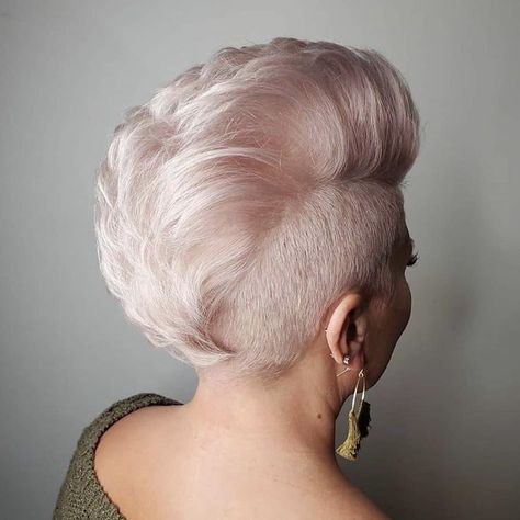 Pixie Inspirations, Mohawk Hairstyles For Women, Bang Hairstyles, Roller Curls, Short Undercut, Long Layered Cuts, Gradient Hair, Pixie Cut With Undercut, Hairstyles For Older Women