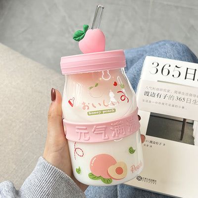 Cute Fruits Water Bottle PN5193 ●Capacity:500 ml.●Material: glass ●About Shipping: We attach great importance to the orders of each customer and parcel delivery. 1.Processing time: 2-3 business days. 2.Shipping time: 10-15 business days to US, please allow 3-4 weeks shipping to other country.(Shipping times can be affected by variable customs clearance times or public holidays.) Cute Bottle Design, Kawaii Objects, Fruit Water Bottle, Cute Bottle, Random Products, Cute Stationary School Supplies, Stanley Cups, Cute Water Bottles, Cartoon Bag