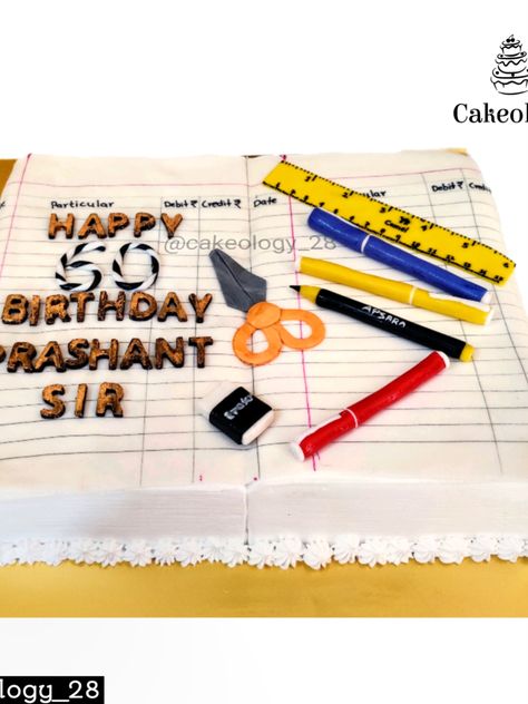 square  cake for accountant include all stationery items Cake For Accountant, Mini Cakes Birthday, Mini Cakes, Cupcake Cakes, Accounting, Cupcake, Birthday Cake, Cake, Birthday