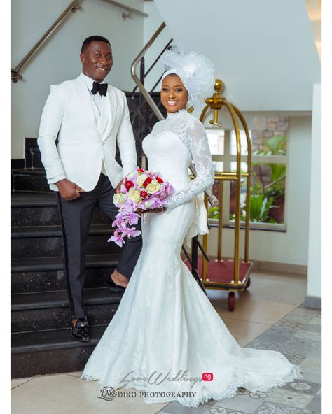 Halima & Majeed’s Beautiful Nikkah Wedding | #theOYEUnion | LoveweddingsNG Nikkah Dress Muslim, Islamic Bride, Modest Bridal Dresses, Nikkah Outfit, Wedding Dresses For Curvy Women, Nikkah Wedding, Nigerian Wedding Dress, Muslim Bridal, African Traditional Wedding Dress