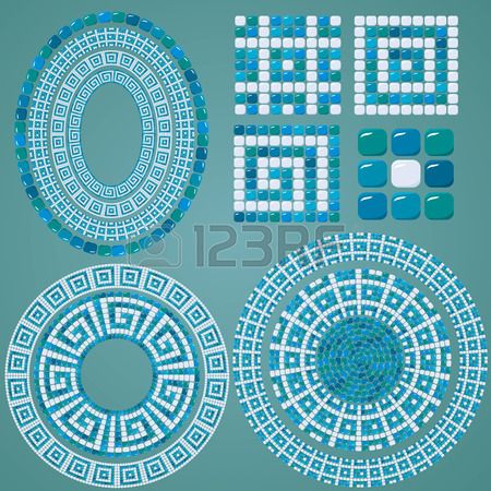 Des dispositions rapides et simples qui me plaisaient bien. Mosaic Patterns Geometric, Ornament Outline, Free Mosaic Patterns, Cube Decor, Greek Meander, Bathroom Blue, Mosaic Tile Patterns, Mosaic Art Diy, Mosaic Pots