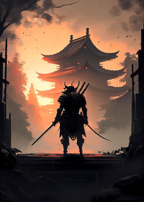 You like Japanese samurai warriors? Then this katana motif is perfect for you.  #Samurai #Samurai Gift #Samurai Wall Art #Samurai Displate #Samurai Poster Samurai Anime Art, Samurai Pictures, Cool Dragon Drawings, Fantasy Samurai, Samurai Tattoo Sleeve, King Wallpaper, Samurai Concept, Dragon Drawings, Japanese Art Samurai