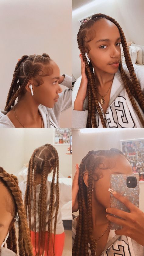 Large Heart Knotless Braids, Large Knotless Braids Hairstyles With Heart, Large Knotless Braids With Heart, Large Knotless With Heart Part, Knotless With Curls And Heart, Baddie Hairstyles, Box Braids, Aesthetic Girl, Hair Inspo