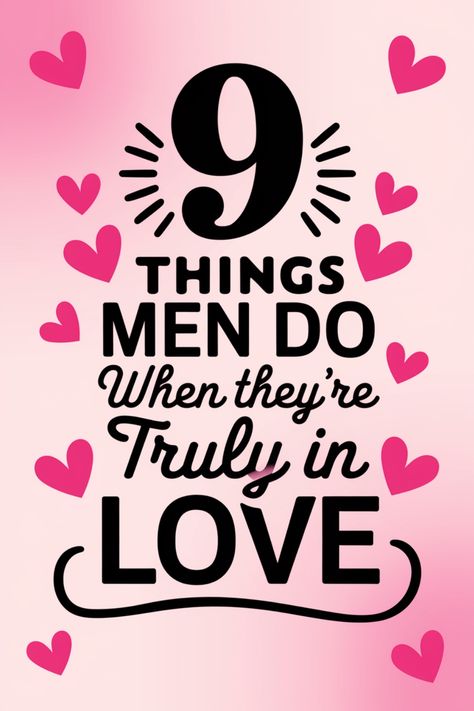 Discover the 9 Things Men Do When They're Truly In Love. From small gestures to heartfelt actions, learn how men express their love in genuine and meaningful ways. Understanding these signs can help you recognize true affection and deepen your connection with your partner. Whether it's through thoughtful words or selfless deeds, seeing these behaviors can reassure you of his genuine feelings. Explore the different ways men show their love and cherish the special bond you share with your signific Small Gestures, Truth Or Dare Questions, Find A Husband, Love Articles, Communication Tips, Make Yourself A Priority, Couple Questions, Relationship Questions, Life Decisions