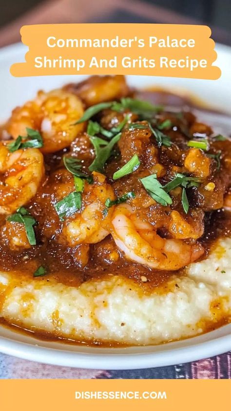 Commander’s Palace Shrimp And Grits Recipe – Dish Essence Shrimp And Grits With Crab Gravy, Shrimp Breakfast Ideas, Shrimps And Grits Recipe, Sauce For Shrimp And Grits, Grits And Shrimp Recipes, Shrimp And Grits Sauce, Shrimp And Grits Recipe Southern, Creamy Shrimp And Grits, Best Shrimp And Grits Recipe