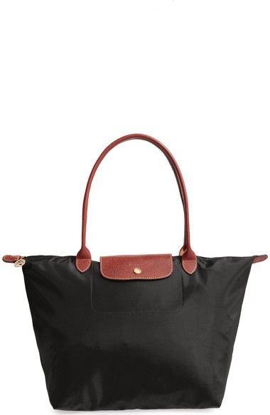 Product Image 1 Longchamp Large Le Pliage Tote, Brown Tote Bag, Fall Wardrobe Essentials, Brown Tote, Designer Totes, Nylon Tote, Avignon, Black Shoulder Bag, Lazy Day