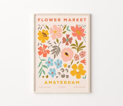 Flower Market Printable, Amsterdam Flower Market, Flower Market Prints, Amsterdam Poster, Matisse Cutouts, Flower Market Print, Poster Flower, Market Poster, Flower Market Poster