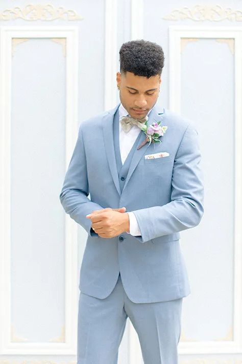 Baby Blue Tuxedo, Wedding With Baby, Blue Tuxedo Wedding, Blue Tux, Blue Tuxedo, Pastel Color Schemes, Blue Tuxedos, Wedding 2025