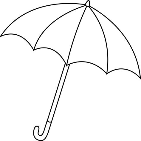 Umbrella Outline Drawing, Umbrella Outline, Umbrella Printable, Black And White Umbrella, Umbrella Clipart, Umbrella Template, Umbrella Coloring Page, Clip Art Black And White, Umbrella Drawing