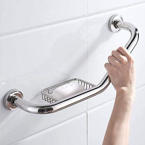 Shower Grab Bar Placement, Bathroom Grab Bars, Remove Bathtub, Accessible Bathrooms, Huge Shower, Accessible Bathroom Design, Disabled Bathroom, Tub To Shower Conversion, Shower Grab Bar