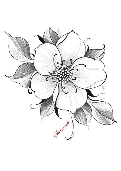 Ink Link, Blue Rose Tattoos, Fabric Painting Techniques, Flower Drawing Tutorials, Drawing Examples, Flower Art Drawing, Floral Tattoo Design, Getting A Tattoo, Flower Sketches