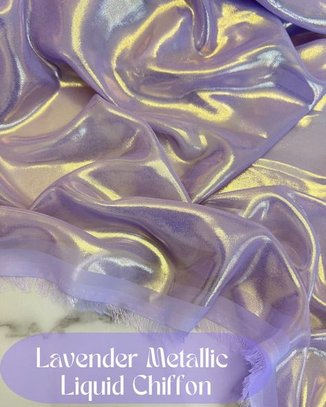 Iridescent Fabric Dress, Liquid Chiffon Dress, Fabrics And Textiles Fashion, Metallic Fabric Texture, Fabrics Aesthetic, Clothing Fabric Patterns, Holographic Dress, Liquid Fabric, Color Knowledge