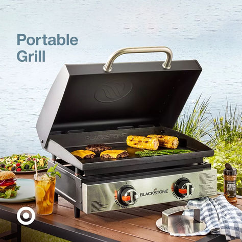 It’s time to sizzle up your next outdoor adventure with this portable grill. So compact & convenient, it’s perfect for griddling for a camping trip or beach day. Campfire Cooking Set Up, Temu Items, Camping Griddle, Campfire Cooking Equipment, Camping Stoves Portable, Rv Meals, Tent Cot, Portable Gas Stove Outdoor Camping, Campfire Stories