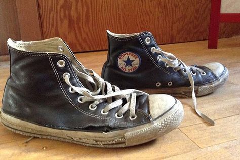 Almost two presidential terms later and they still have yet to be chucked in the trash. . @converse Chuck Taylor Leather All Star Hi . 7 years, 4 months . Sven Howard Red Wing 8111, Alt Shoes, Converse Leather, Leather Chuck Taylors, Iron Ranger, Leather Converse, All Stars Converse, Star Sneakers, Shoe Art