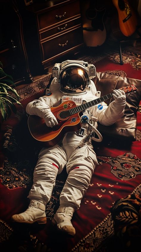 Astronaut Guitar, Fantasy Astronaut, Astronaut Wallpaper, Avatar Films, Iphone Wallpaper Stills, Astronaut Art, Dark Souls Art, Space Illustration, Dope Cartoon Art