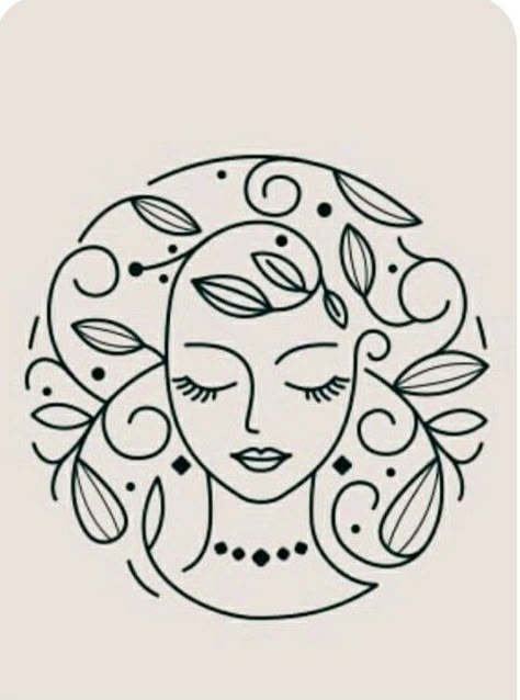 Creative Plates, Feminine Logo Design, Face Line Drawing, Feminine Minimalist, Craft Logo, Pola Sulam, Line Art Design, Feminine Logo, Celebrity Tattoos