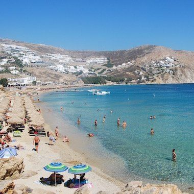 PARADISE BEACH, Mykonos | 2020 Guide Paros Beaches, Santorini Beaches, Mykonos Beaches, Greece Photography, Greece Beach, Mykonos Town, Mykonos Island, Paradise Beach, Venice Italy Travel