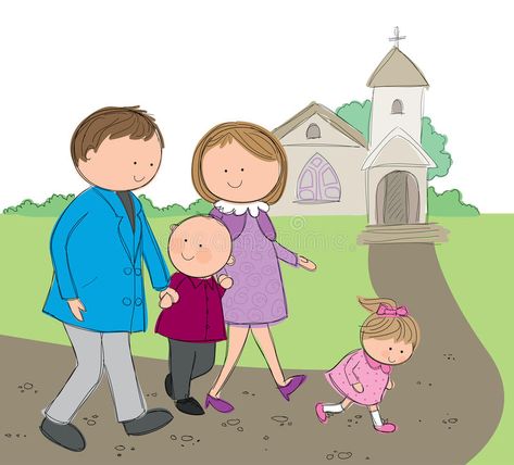 Going to church. Hand drawn picture of family going to church. Illustrated in a , #AFFILIATE, #picture, #family, #drawn, #church, #Hand #ad Family Going To Church, Church Clipart, Alphabet Chart Printable, Kindergarten Portfolio, Classroom Images, Christian Cartoons, Going To Church, Church Images, Peppa Pig Coloring Pages