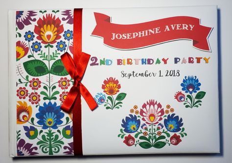 Personalised Mexican fiesta birthday guest book / floral birthday guest book / birthday guest book with flowers - any colour Guest Book Birthday, Cadbury Purple Wedding, Book With Flowers, Birthday Guest Book, Front Cover Designs, Book Birthday, Mexican Birthday, Wedding Photo Books, Fiesta Wedding