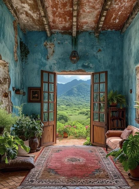 Cuban Home Decor, Cuban Interior Design, Cuban House, Cob House Interior, Cuban Design, Rnb Aesthetic, Mexican Style Home, Mexican Colors, Italy House