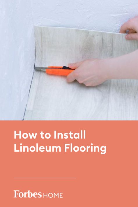 Installing linoleum flooring requires patience and a little planning. Linoleum flooring can be a great choice because of its durability and ability to enhance a room with just a little work. #linoleum #linoleumflooring #linoleumDIY #linoleumflooringDIY #flooringDIY #forbeshome #forbesadvisor How To Lay Linoleum Flooring Diy, Install Linoleum Flooring, Laying Linoleum Flooring Diy, Replacing Linoleum Floor Bathroom, How To Install Linoleum Flooring, Modern Linoleum Flooring, Linoleum Flooring Kitchen, Sheet Linoleum, Stair Landing