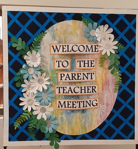 Handmade Welcome Board, Teachers Day Soft Board Decoration, Wellcome Bord, Welcome Board Decoration Ideas, Welcome Charts For Classroom, Welcome To Ptm Board Decoration, Softboard Decoration Ideas For School, Soft Board Decoration Ideas For School, Children Day Decoration Ideas For School