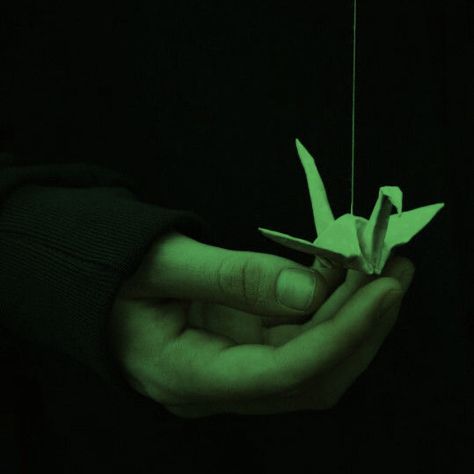 Draco with a paper crane in green light Green Paper, Paper Crane, Green Light, Light Green, Collage, Green, Pins