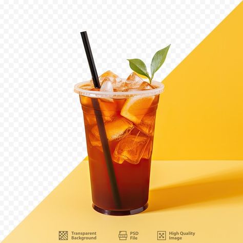 PSD cold black tea served in a plastic c... | Premium Psd #Freepik #psd #straw #soft-drink #iced-tea #softdrink Es Teh Aesthetic, Es Teh Poci, Ice Tea Photography, Ice Tea Cup, Black Tea Cup, Ice Cold Drinks, Ice Lemon Tea, Iced Tea Drinks, Cold Tea