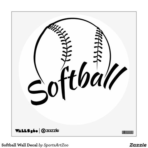 Softball Wall Decal Softball Birthday Parties, Softball Room, Softball Banquet, Softball Logos, Softball Decals, Softball Posters, Softball Birthday, Baseball Scrapbook, Baseball Decals