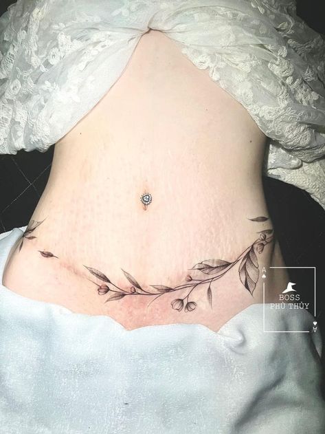 Tattoo For Belly For Women, Tattoo On Abdomen Women, Tummytuck Tattoo Coverup Women, Wrap Around Stomach Tattoo, Belly Scars Cover Up Tattoo, Tattoo Lower Belly, Breast Lift Tattoo Cover Up, Stomach Scar Tattoo Cover Up, Tattoo Ideas Lower Back