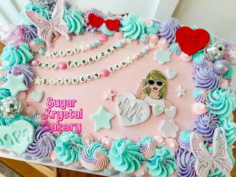 Birthday Era 🪩 Eras Tour Birthday Cake, In My Birthday Era Cake, Eras Birthday Theme, Taylor Swift B Day Cake, Eras Birthday Cake, Taylor Swift Sheet Cake, My First Era Birthday Taylor Swift, Eras Viewing Party, In My Birthday Era