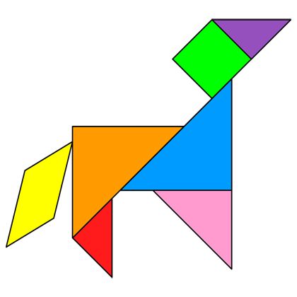 Tangram Dog - Tangram solution #192 - Providing teachers and pupils with tangram activities Tangram Activities, Tangram Patterns, Easter Bunny Cards, Kindergarten Math Worksheets Free, Tangram Puzzles, School Forms, Baby Learning Activities, Interactive Book, Presents For Kids